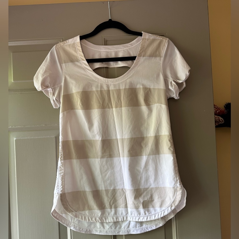 Open back lululemon shirt